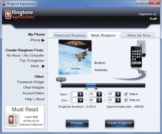 Ringtone Expressions 1.6.0.1553 software screenshot