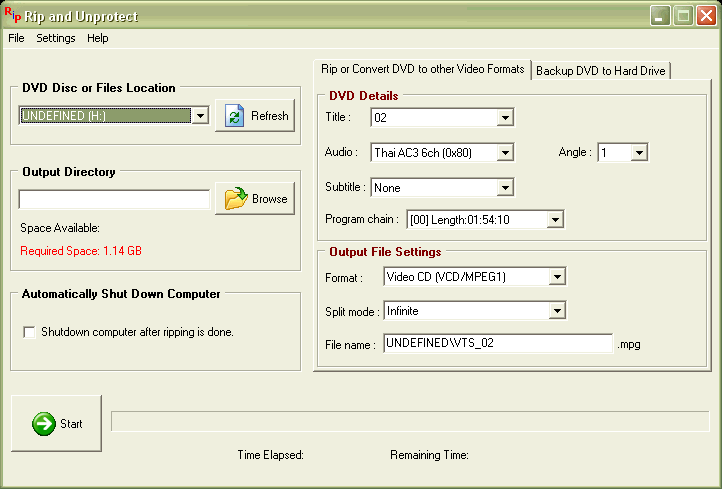 Rip and Unprotect 2.3 software screenshot