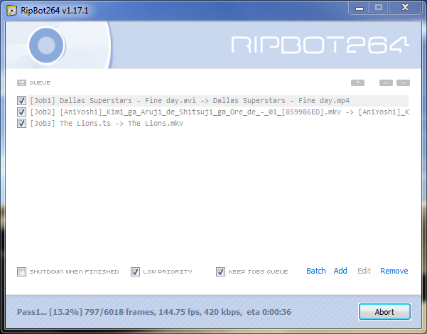 RipBot264 1.19.6 software screenshot