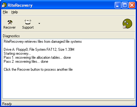 RiteRecovery 1.0.0847 software screenshot