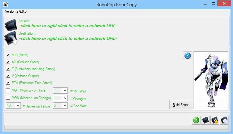 RoboCop RoboCopy 2.6.1.0 software screenshot