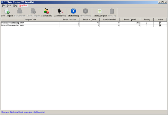 RoboMail 3.5.7 software screenshot