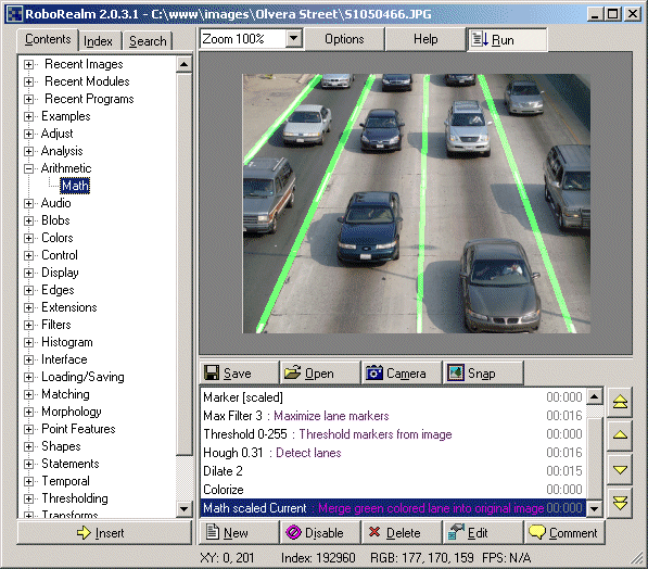RoboRealm 2.86.1 software screenshot