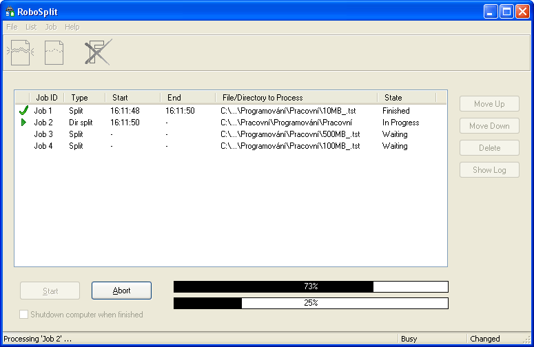 RoboSplit 1.0.0 software screenshot