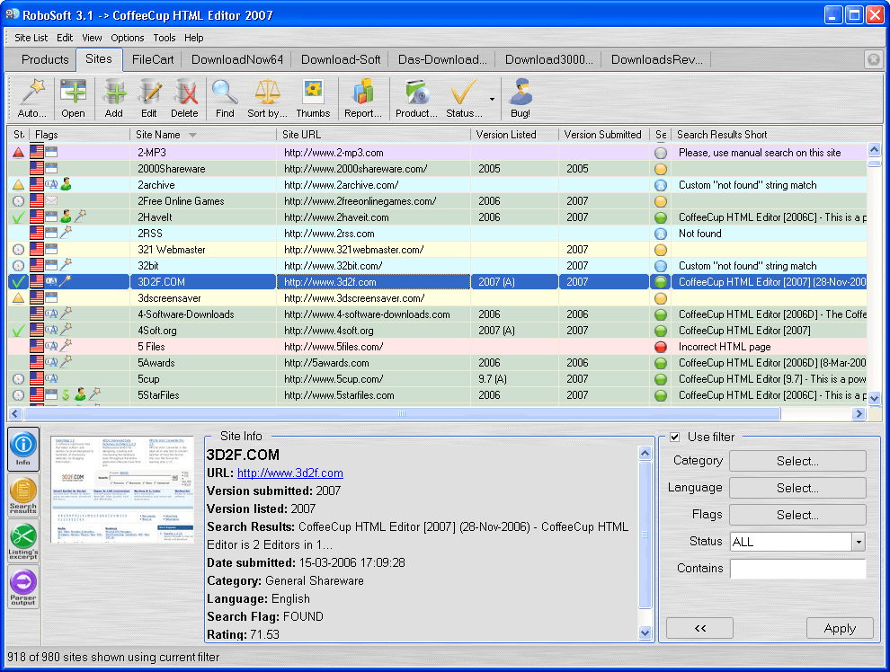 Robosoft 4.0.797 software screenshot