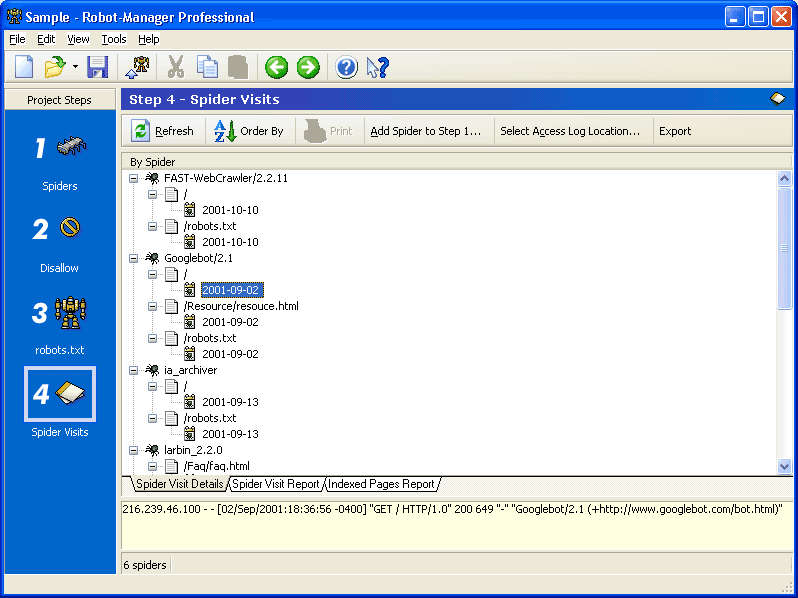 Robot-Manager 3.1 software screenshot