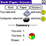 Rock-Paper-Scissors for PALM 2.0 software screenshot
