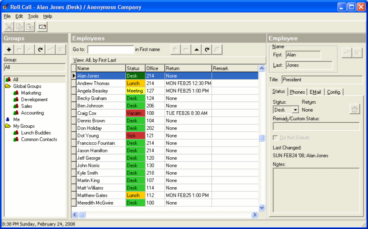 Roll Call 3.56 software screenshot