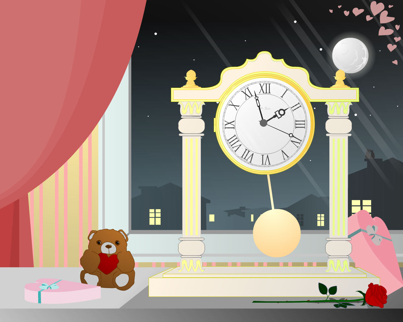 Romantic Clock ScreenSaver 2.3 software screenshot
