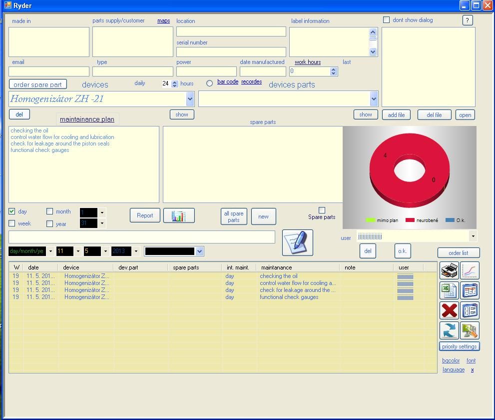 Ryder 1.0.2.6 software screenshot