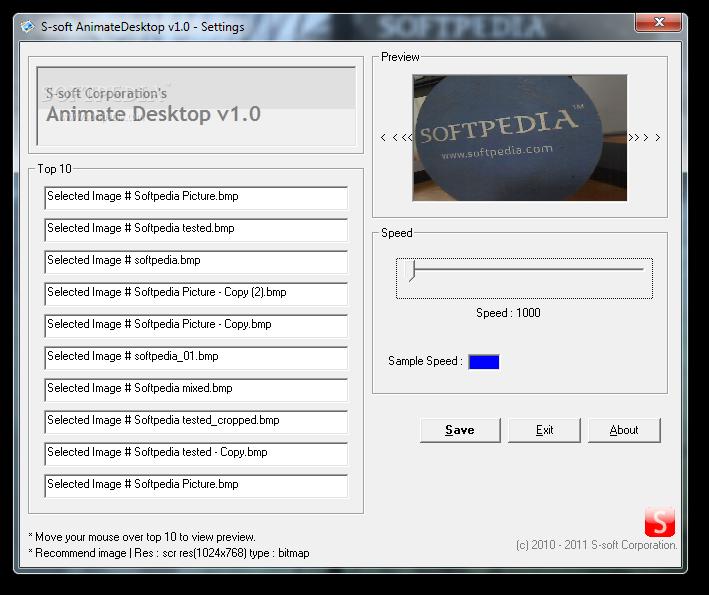 S-soft AnimateDesktop 1.0 software screenshot