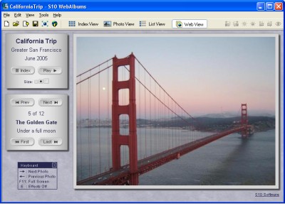 S10 WebAlbums 3.2 software screenshot