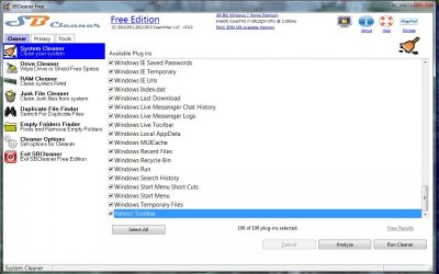 SB Cleaner Free Edition 3.1.1 software screenshot