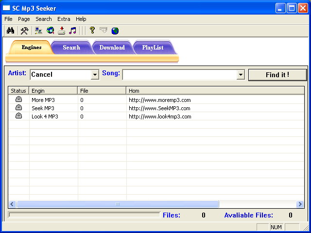 SC MP3 Seeker 2.0.0.7 software screenshot