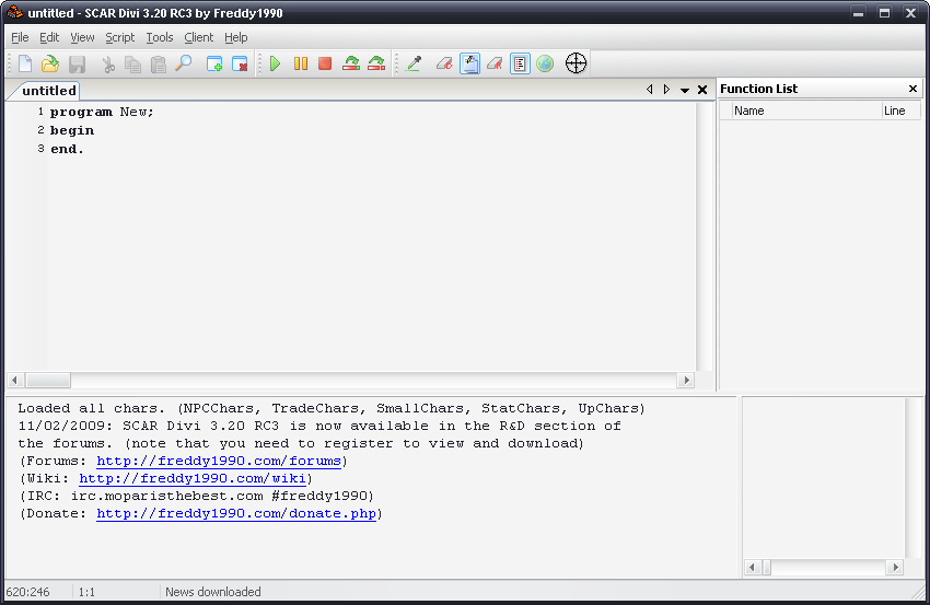 SCAR Divi 3.38.01 software screenshot
