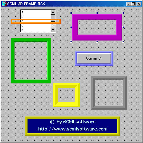 SCML 3D FRAME OCX 1.00 software screenshot