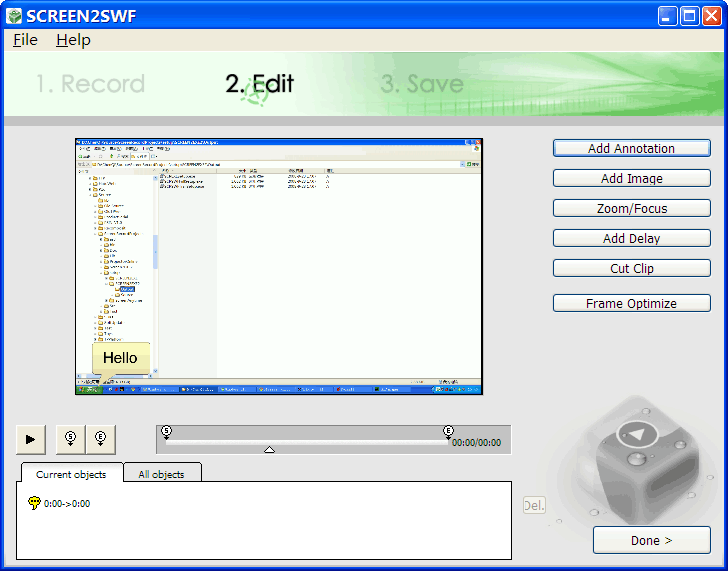 SCREEN2EXE 3.2 software screenshot