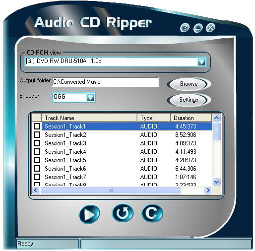 SD Free Audio CD Ripper 3.5.0.19 software screenshot