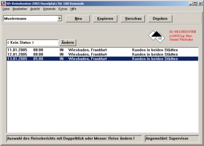 SD-Reisekosten 2011-SP-2 software screenshot