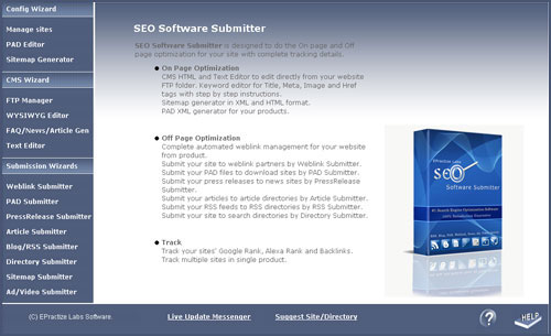 SEO Software Submitter Advanced Edition 2.0.1 software screenshot
