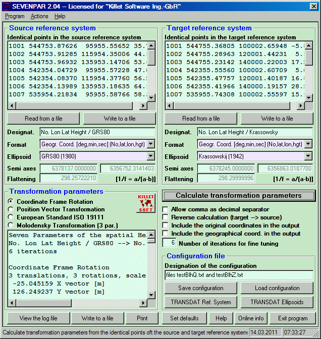 SEVENPAR (English) 2.07 software screenshot