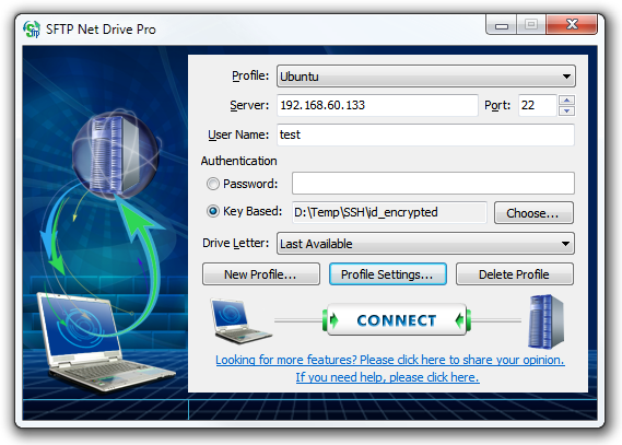 SFTP Net Drive Free 3.0.39.292 software screenshot