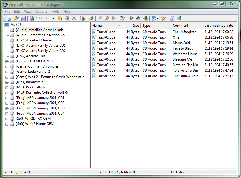 SI Cataloguer 3.0 software screenshot