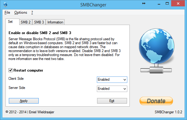 SMBChanger 1.0.2 software screenshot