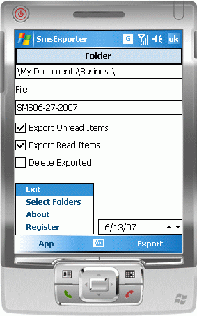 SMS Exporter 1.4.2 software screenshot