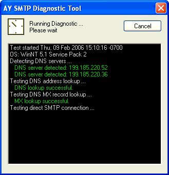 SMTP Diagnostic Tool 1.1 software screenshot