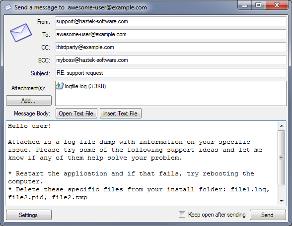SMTP Mail Sender 1.0.0.14 software screenshot