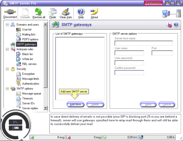 SMTP Server Pro 5.23 software screenshot