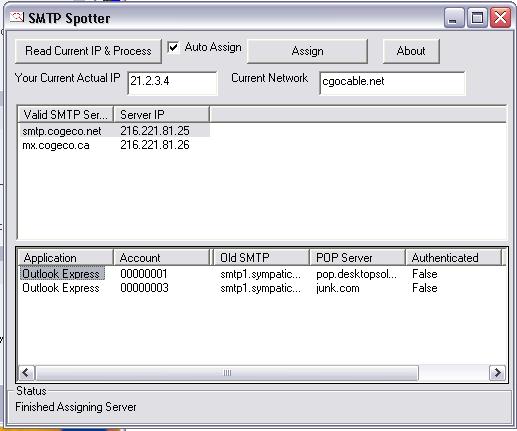 SMTP Spotter 1 software screenshot