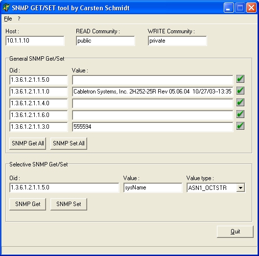 SNMPGetSet 1.0 software screenshot