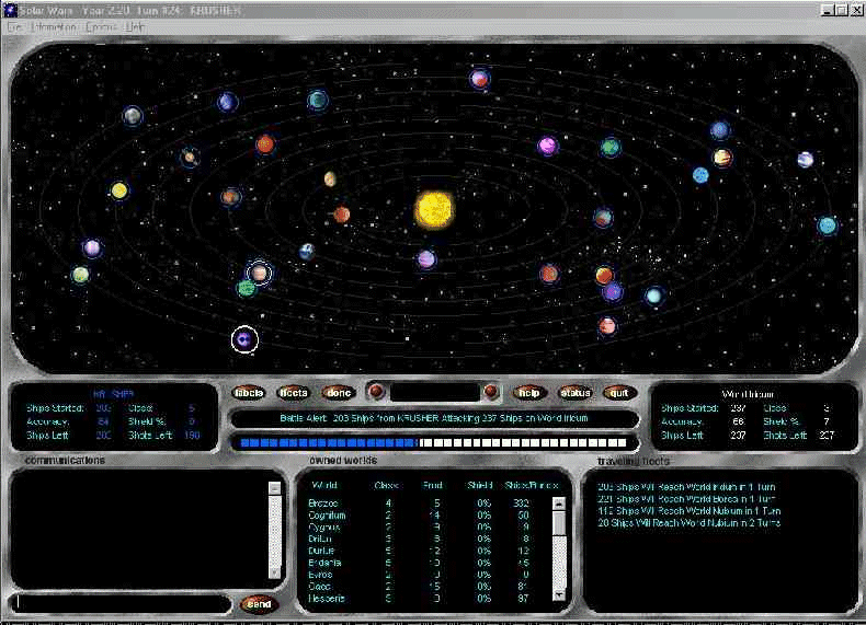 SOLAR WARS 1.30 software screenshot