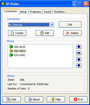 SP Dialer 1.40 software screenshot