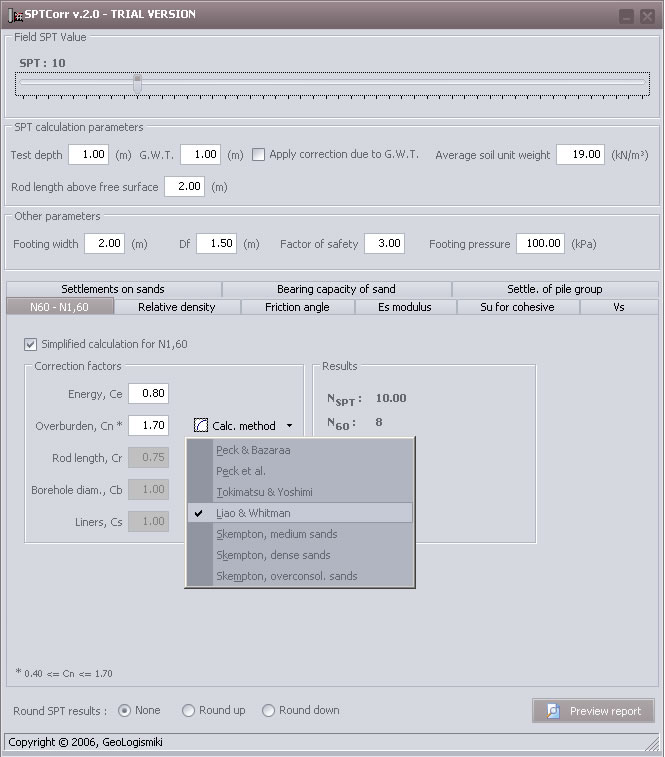 SPTCorr Portable 2.2.1.11 software screenshot