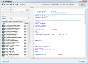 SQL Decrypter Pro 1.20 software screenshot