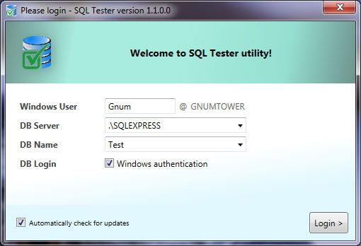 SQL Tester 1.1.14.0 software screenshot