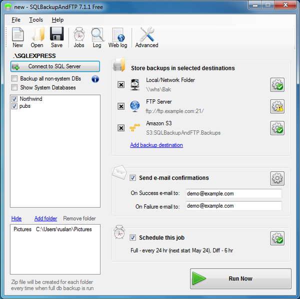 SQLBackupAndFTP 10.2.12.20406 software screenshot