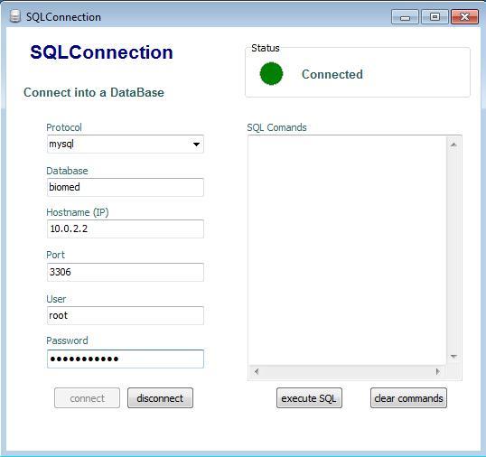 SQLConnection 1.0.0.0 software screenshot