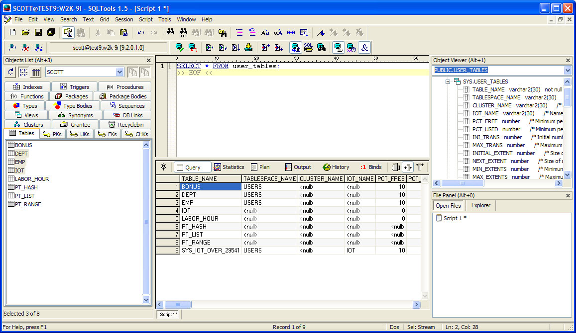 SQLTools 1.7.55 software screenshot