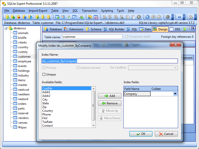SQLite Expert Professional 4.2.0.660 software screenshot