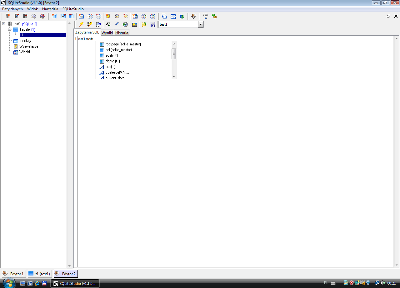 SQLiteStudio 3.1.1 software screenshot