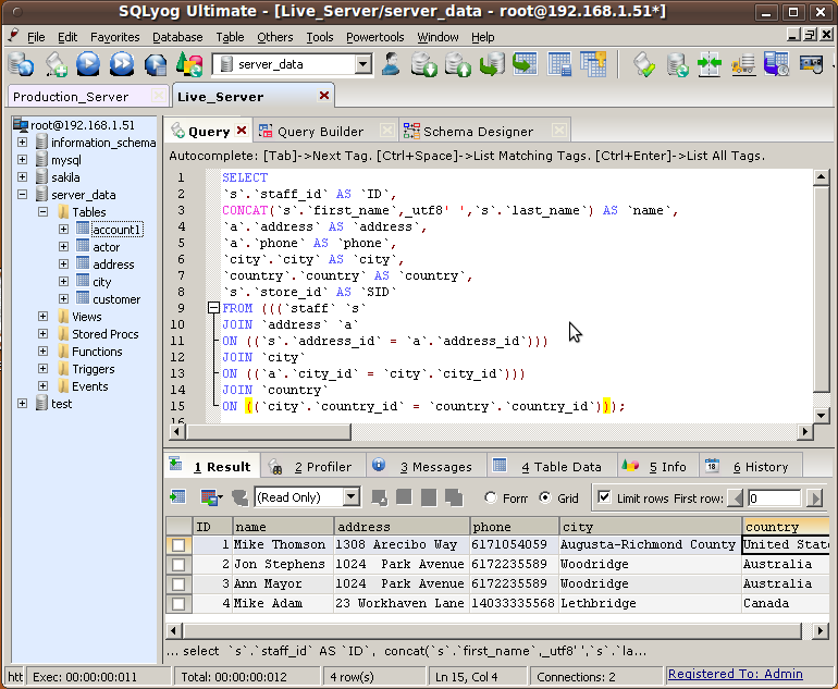 SQLyog 12.3.1 software screenshot