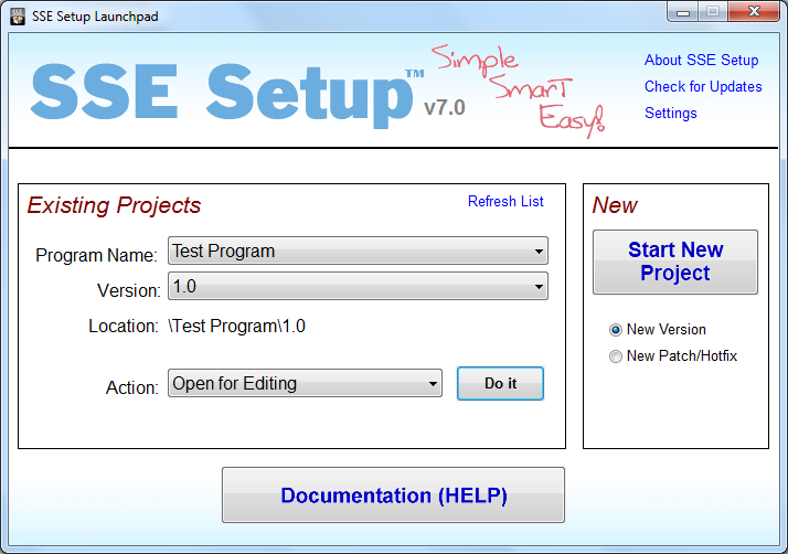 SSE Setup 8.2 software screenshot