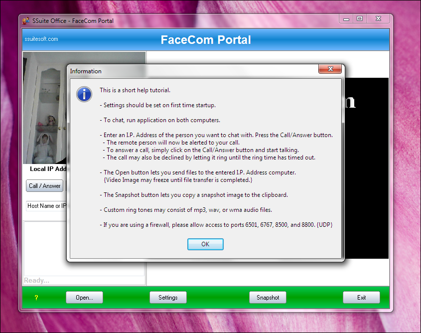 SSuite Office - FaceCom Portal 2.00.0001 software screenshot