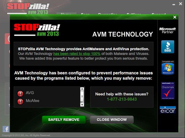 STOPzilla! AntiVirus 7.0.1.3 software screenshot