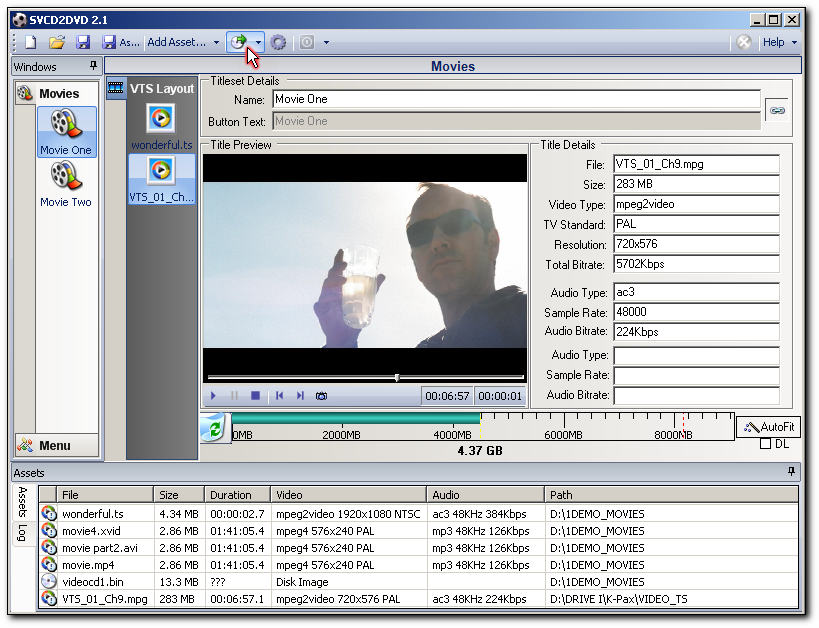 SVCD2DVD 2.5.5030 software screenshot