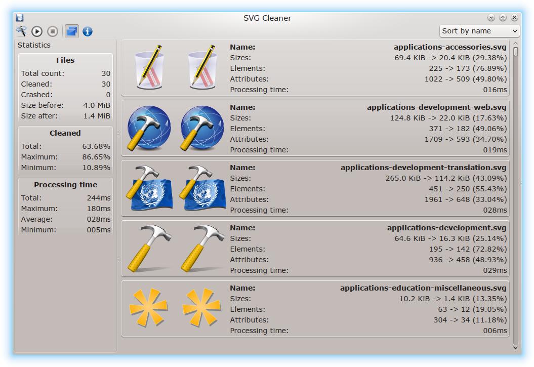 SVG Cleaner 0.6.1 software screenshot